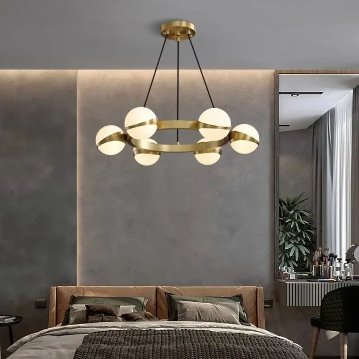 Nordic Creative Glass Ball LED Pendant Lights for Living Dining Room Restaunrant Kitchen Food Table Chandelier Luster Designer