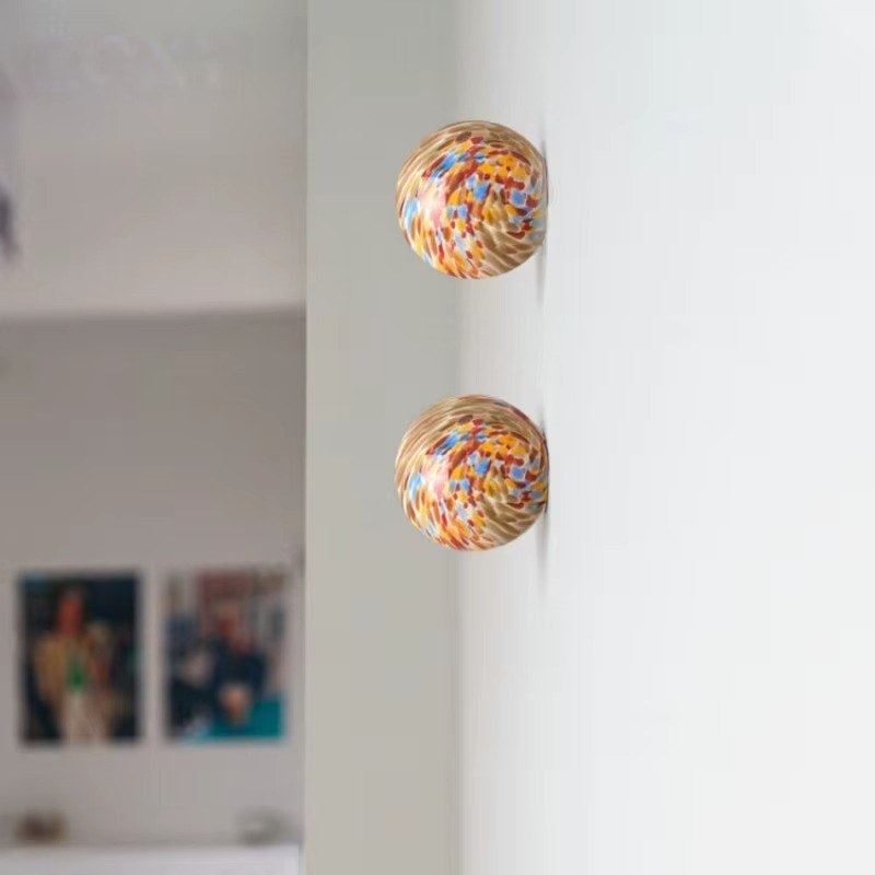 Plafonnier design en verre artistique multicolore