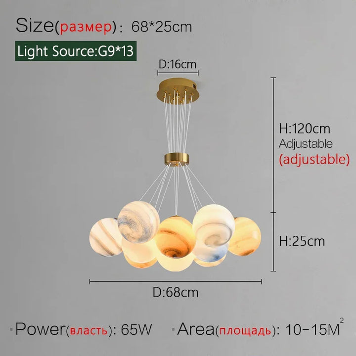 Nordic Round Glass Lamp Ball Postmodern Restaurant Bedroom Living Room Chandeliers Home Decoration Lusters Luminaires