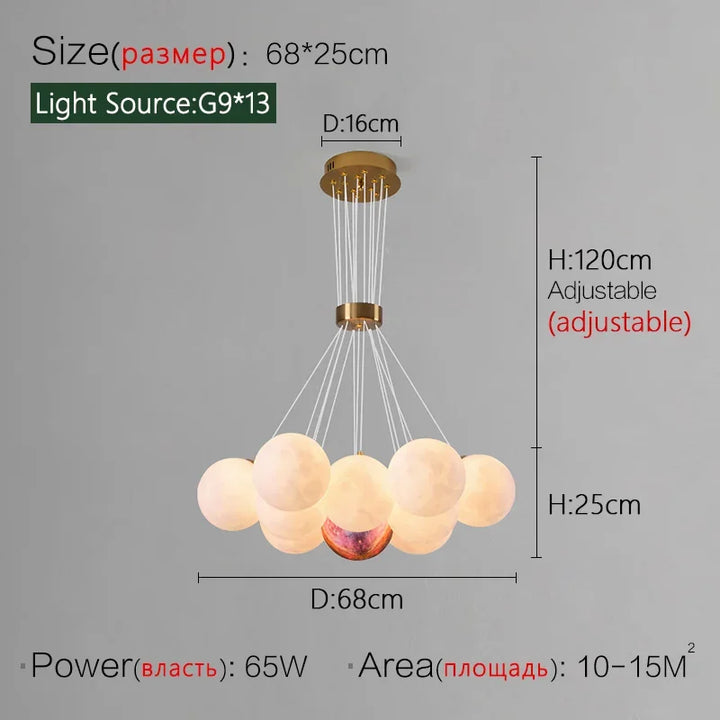 Nordic Round Glass Lamp Ball Postmodern Restaurant Bedroom Living Room Chandeliers Home Decoration Lusters Luminaires