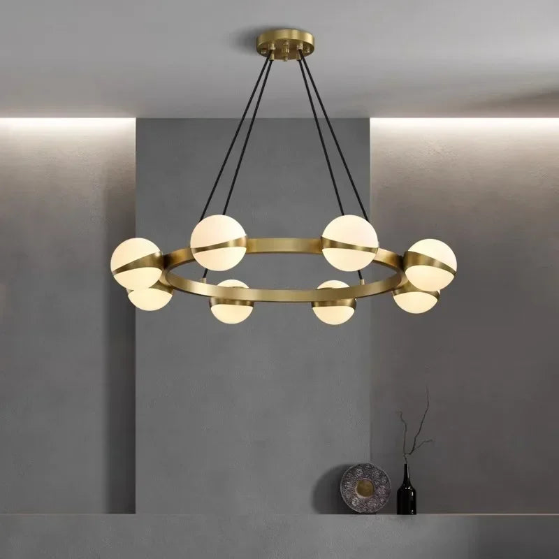 Nordic Creative Glass Ball LED Pendant Lights for Living Dining Room Restaunrant Kitchen Food Table Chandelier Luster Designer