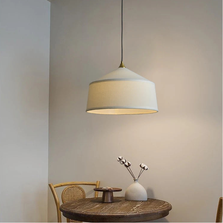 Suspension luminaire incandescente en tissus blanc ou noir