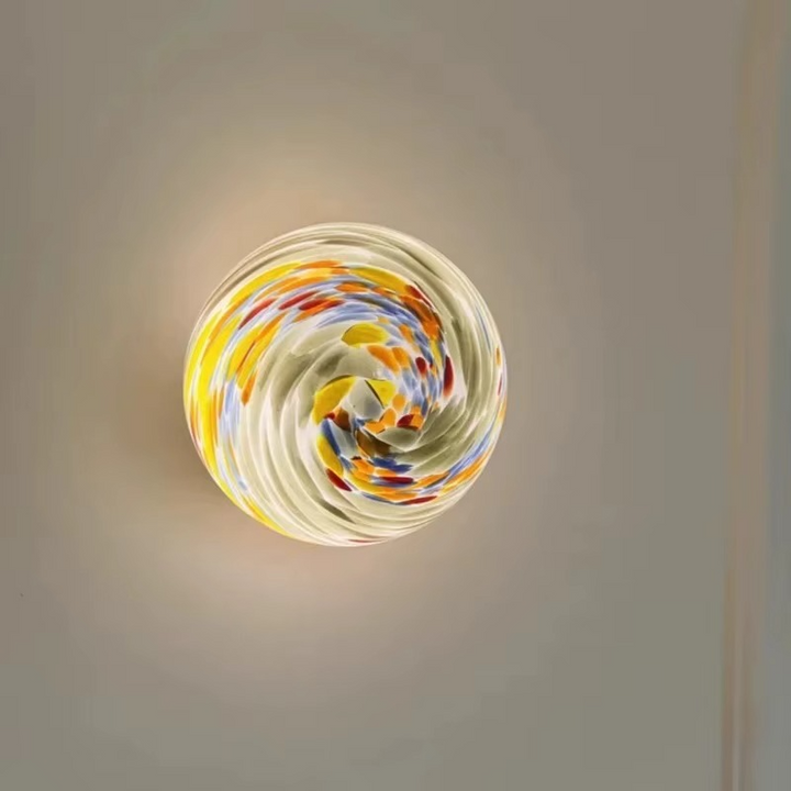 Plafonnier design en verre artistique multicolore