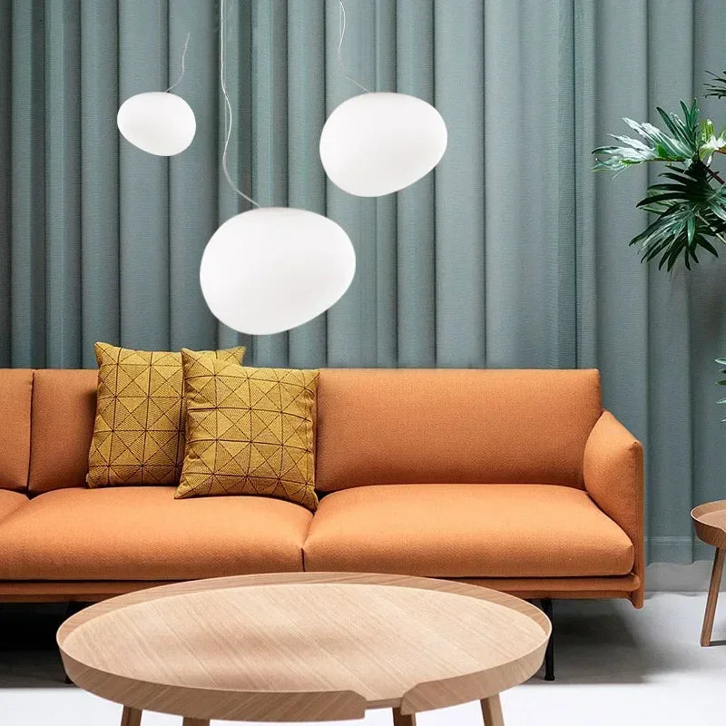 Suspension luminaire boule blanche à LED pour intérieur moderne

