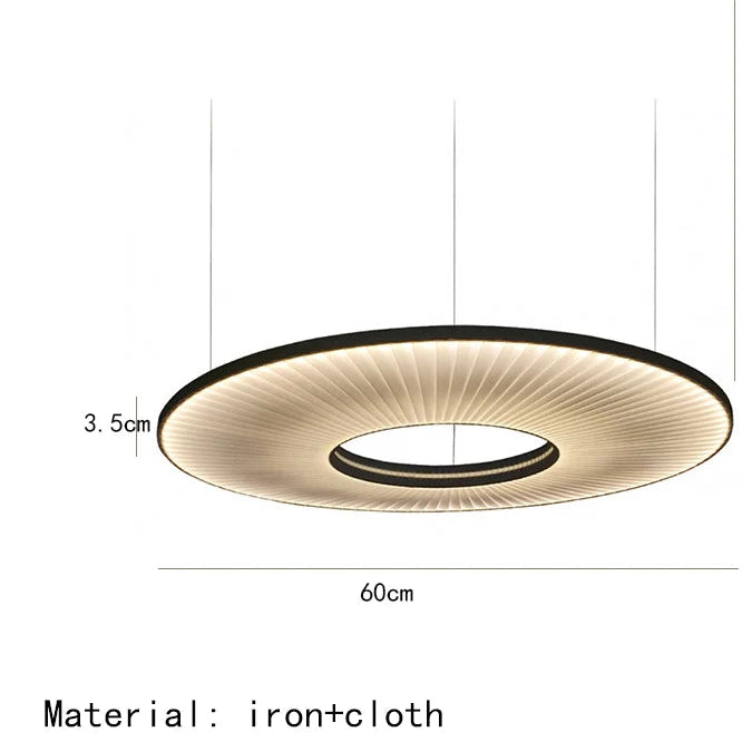 New Style Fabric LED Pendant Lights Ten Hours Round Parlor Shop Hotel Dining Room Hanglamp Art Deco Cord Adjustable