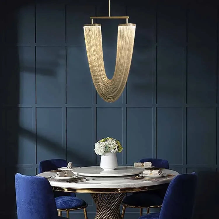 Larose Chandeliers Boho Metal Tassel Lamp Design Luxary Rose Gold Lamp Living Room Luster Unique Kitchen Stairwell Lighting