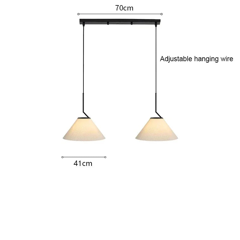 Nordic Pleated Cream LED Pendant Light For Living Room Kitchen Restaurant Chandelier Loft Hanging Lamp Luster Home Decoration