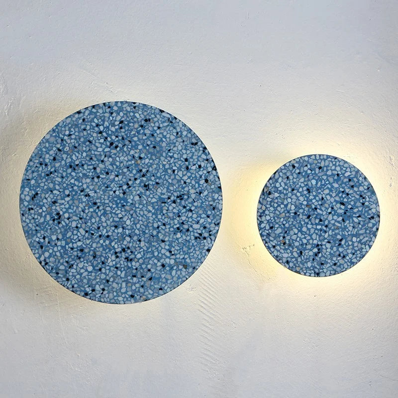 Applique murale circulaire LED à la texture de granité coloré

