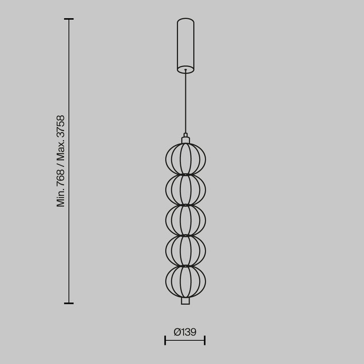 Suspension Luminaire | GOLDEN CAGE (Tube Vertical)