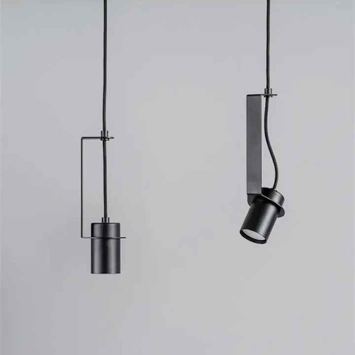 Suspension cylindrique noire minimaliste moderne chic