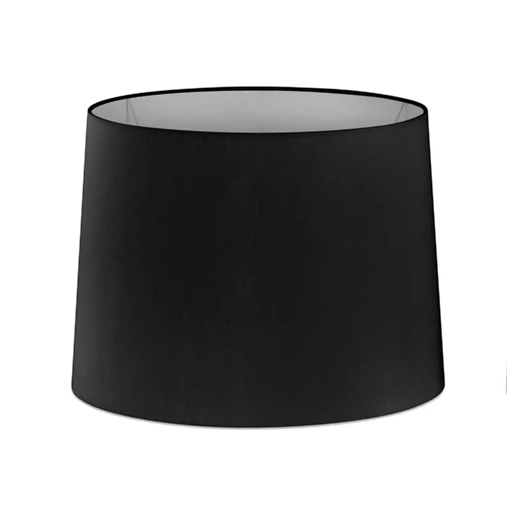 Grand abat-jour textile Ø 50 / 45 cm, H 35 cm noir de Faro Barcelona