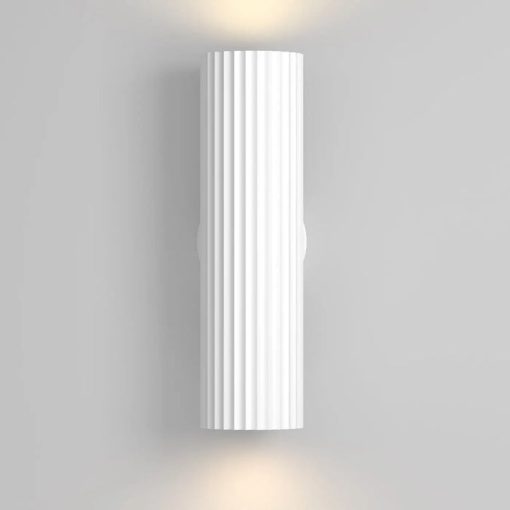 Applique murale applique calipso double flux cylindre cannelé blanche avec design moderne et minimaliste