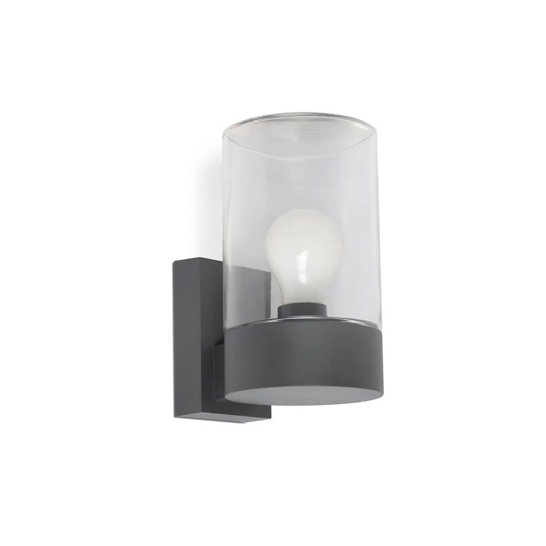Applique extérieure Kila gris foncé et verre transparent de Faro Barcelona