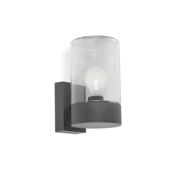 Applique extérieure Kila gris foncé et verre transparent de Faro Barcelona