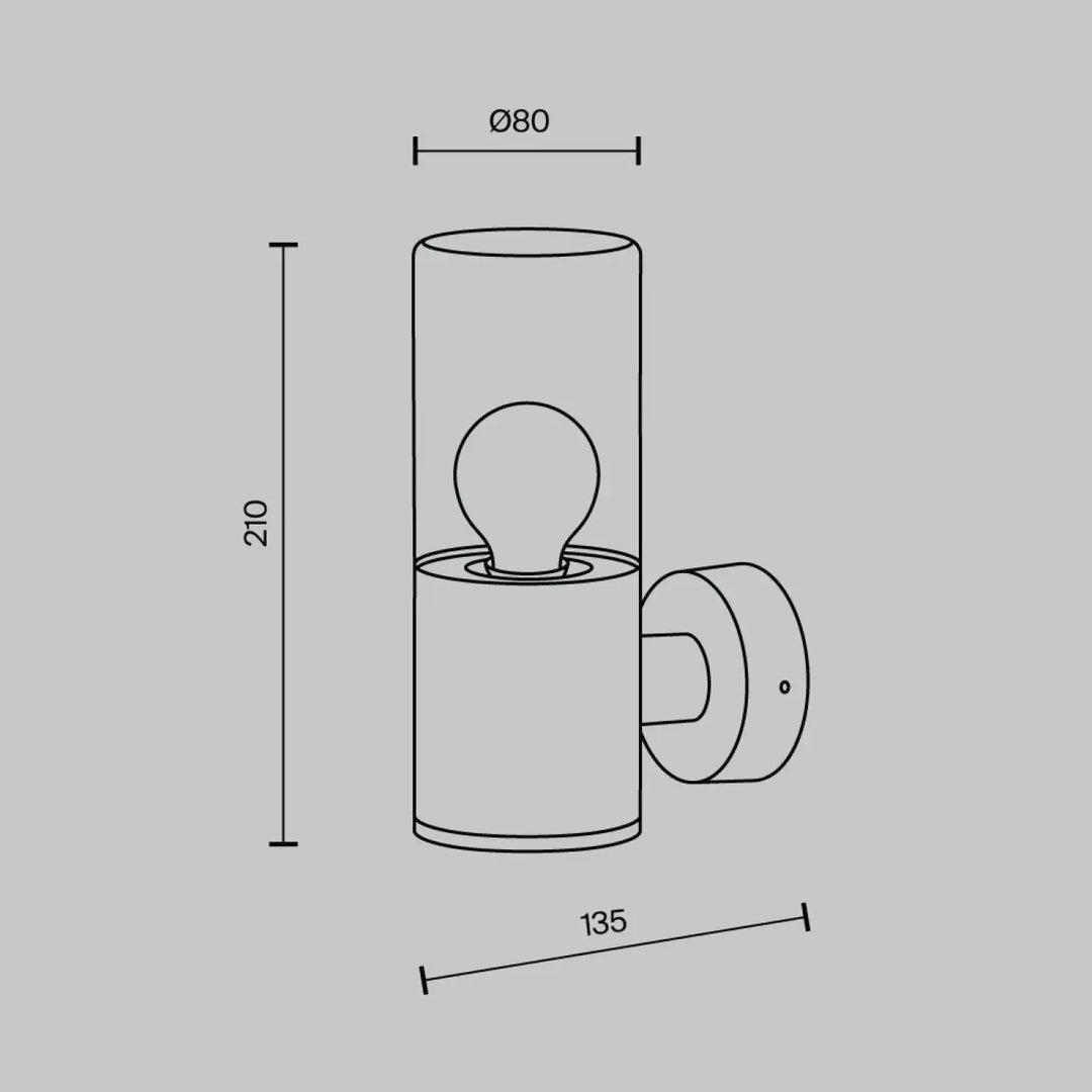 Applique extérieure luminaire amas en aluminium graphite avec verre teinté et éclairage minimaliste cylindrique en verre clair