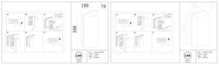 Luminaire extérieur applique extérieure badd led en aluminium graphite avec design cylindrique et protection ip54
