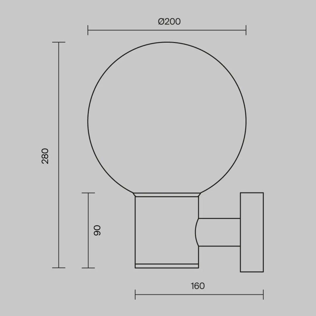 Applique extérieure boule opale avec globe en verre sphérique pour une lumière douce et design minimaliste