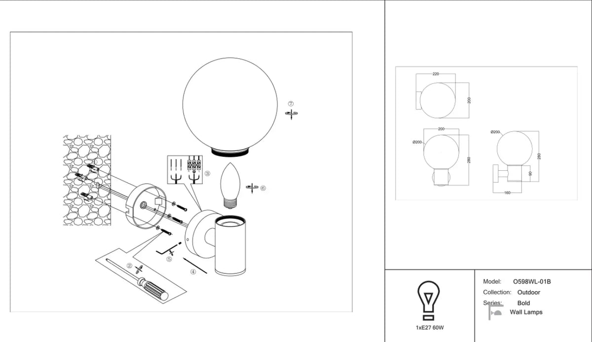 Schéma d'installation du luminaire