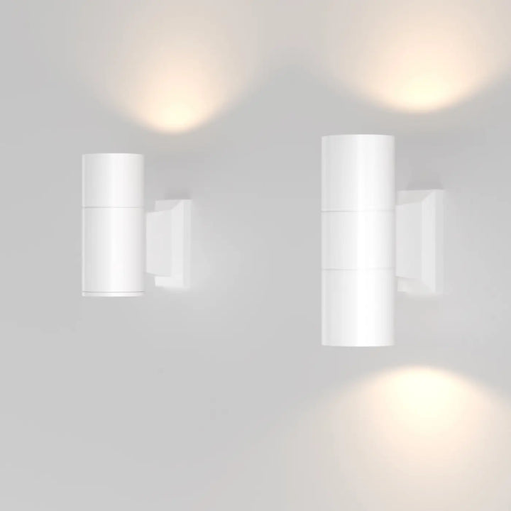 Applique extérieure bowery cylindre en aluminium thermolaqué blanc avec ampoules gu10 pour un design moderne