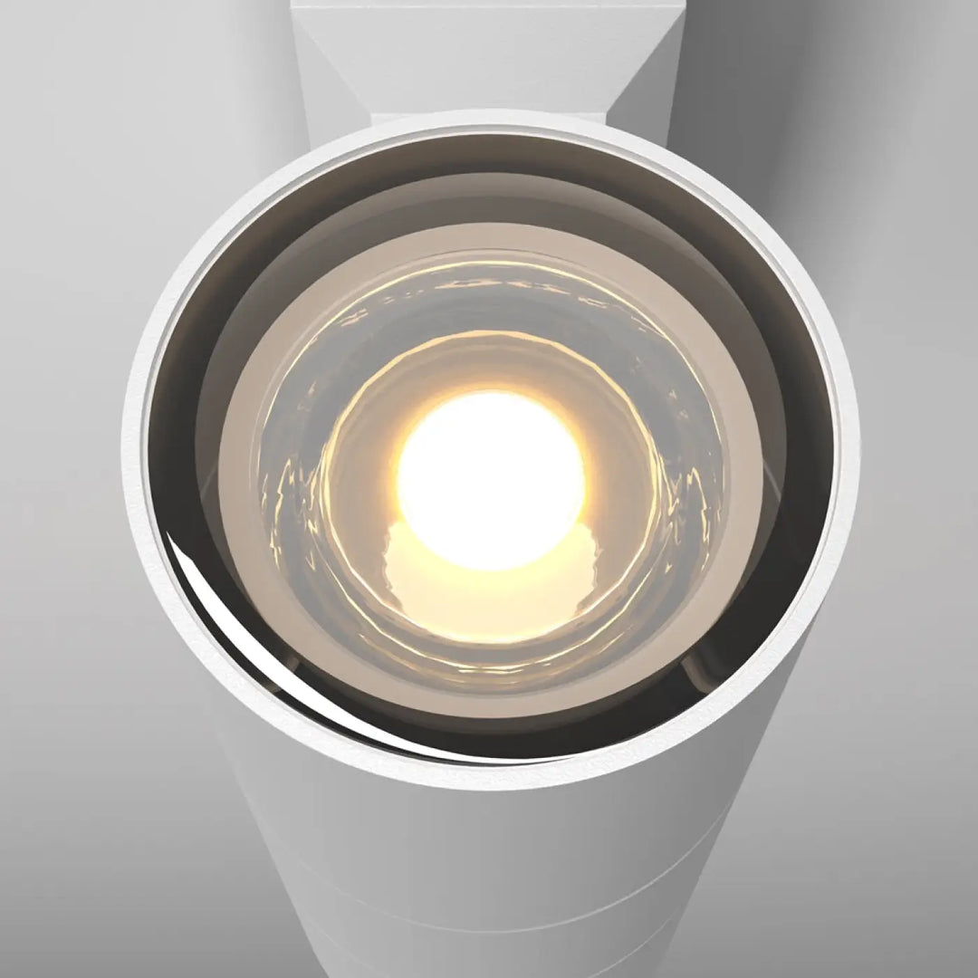 Applique extérieure bowery cylindre en aluminium thermolaqué blanc avec ampoules gu10 et lumière chaude