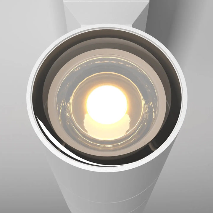 Applique extérieure bowery cylindre en aluminium thermolaqué blanc avec ampoules gu10 et lumière chaude