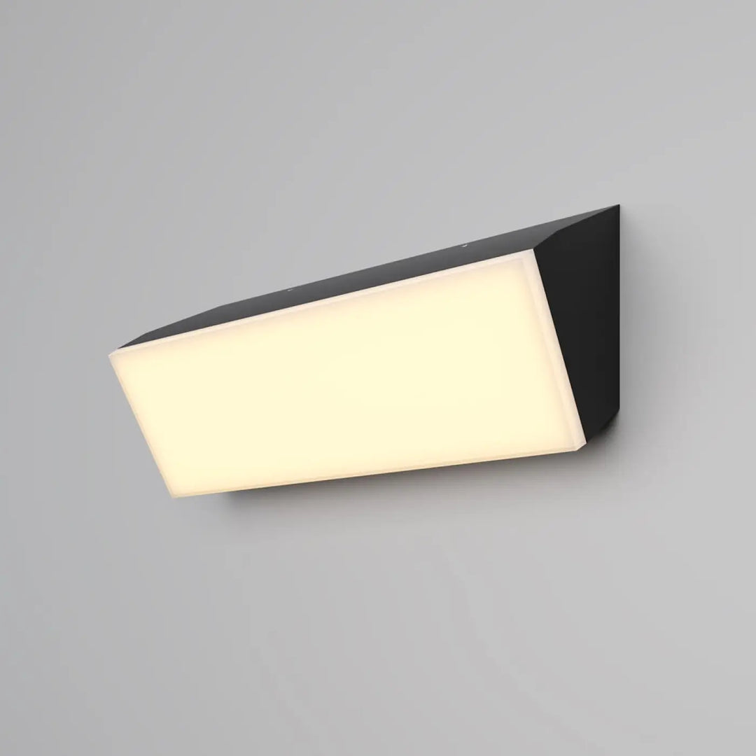 Applique extérieure murale en aluminium graphite brick rectangulaire avec lumière led chaude diffuse pour long d un passage