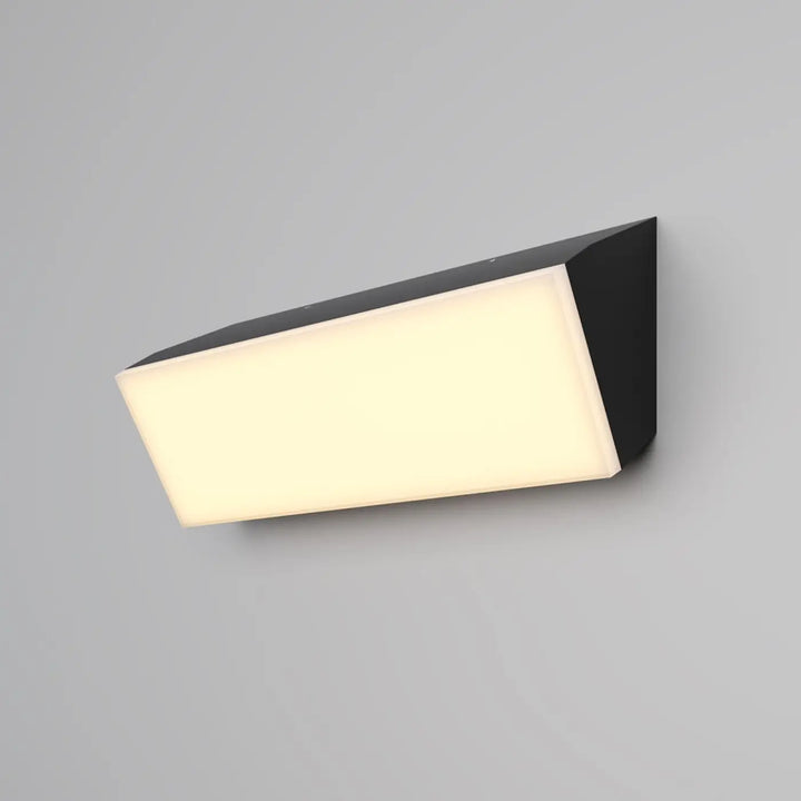 Applique extérieure murale en aluminium graphite brick rectangulaire avec lumière led chaude diffuse pour long d un passage
