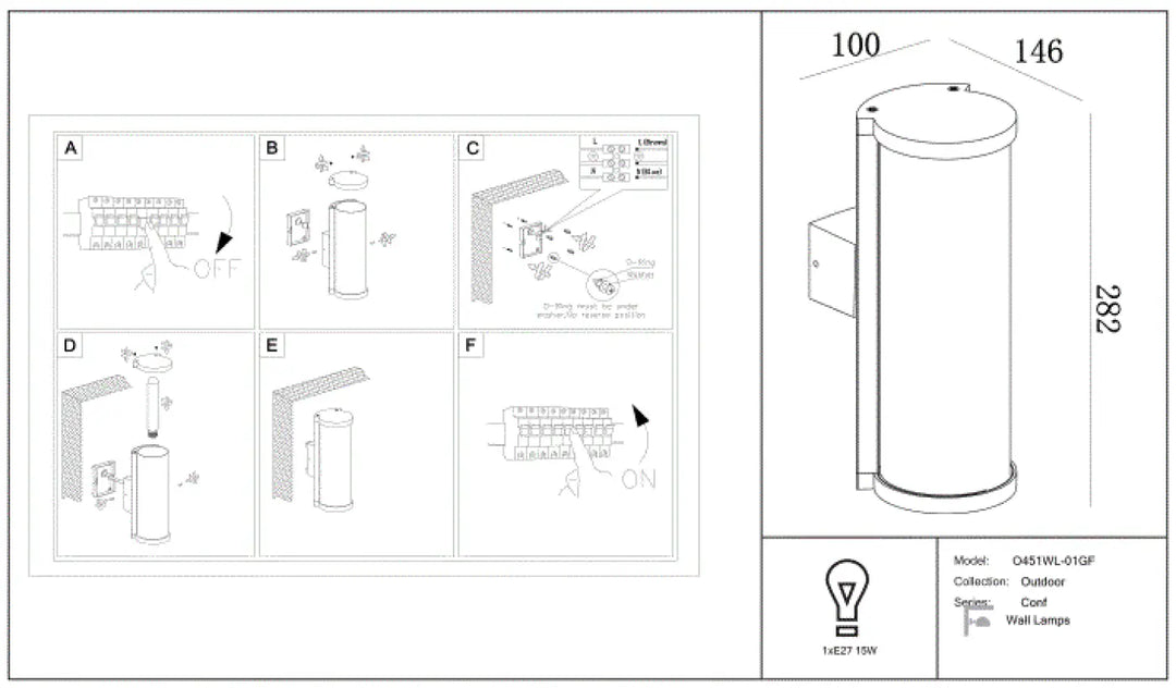 Applique extérieure conf cylindre en aluminium graphite avec finition métallique pour un éclairage moderne et design