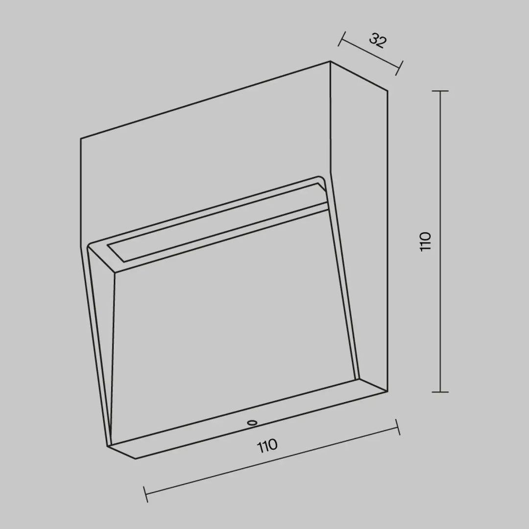 Applique extérieure balise carrée mané avec lumière douce et design minimaliste géométrique mural moderne
