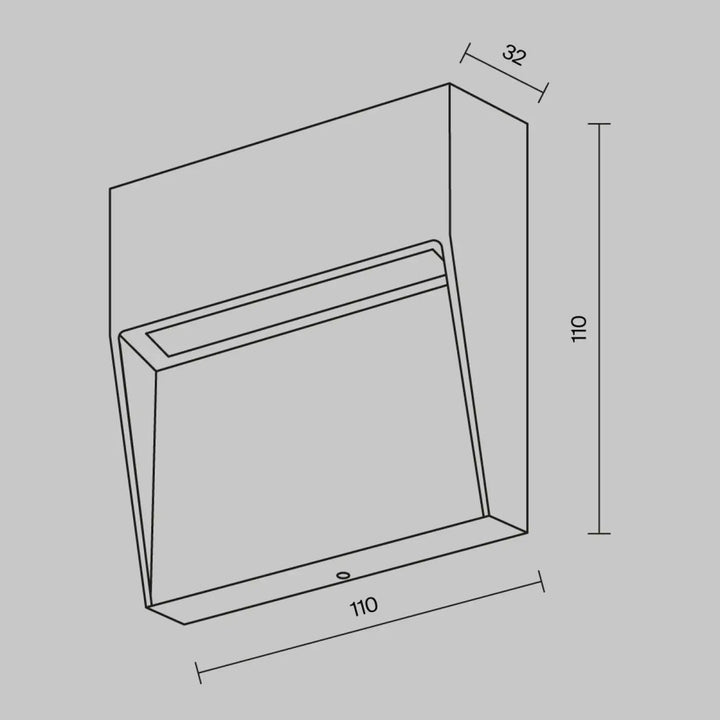 Applique extérieure balise carrée mané avec lumière douce et design minimaliste géométrique mural moderne