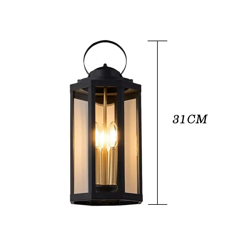 Applique extérieure noire avec verre transparent élégant