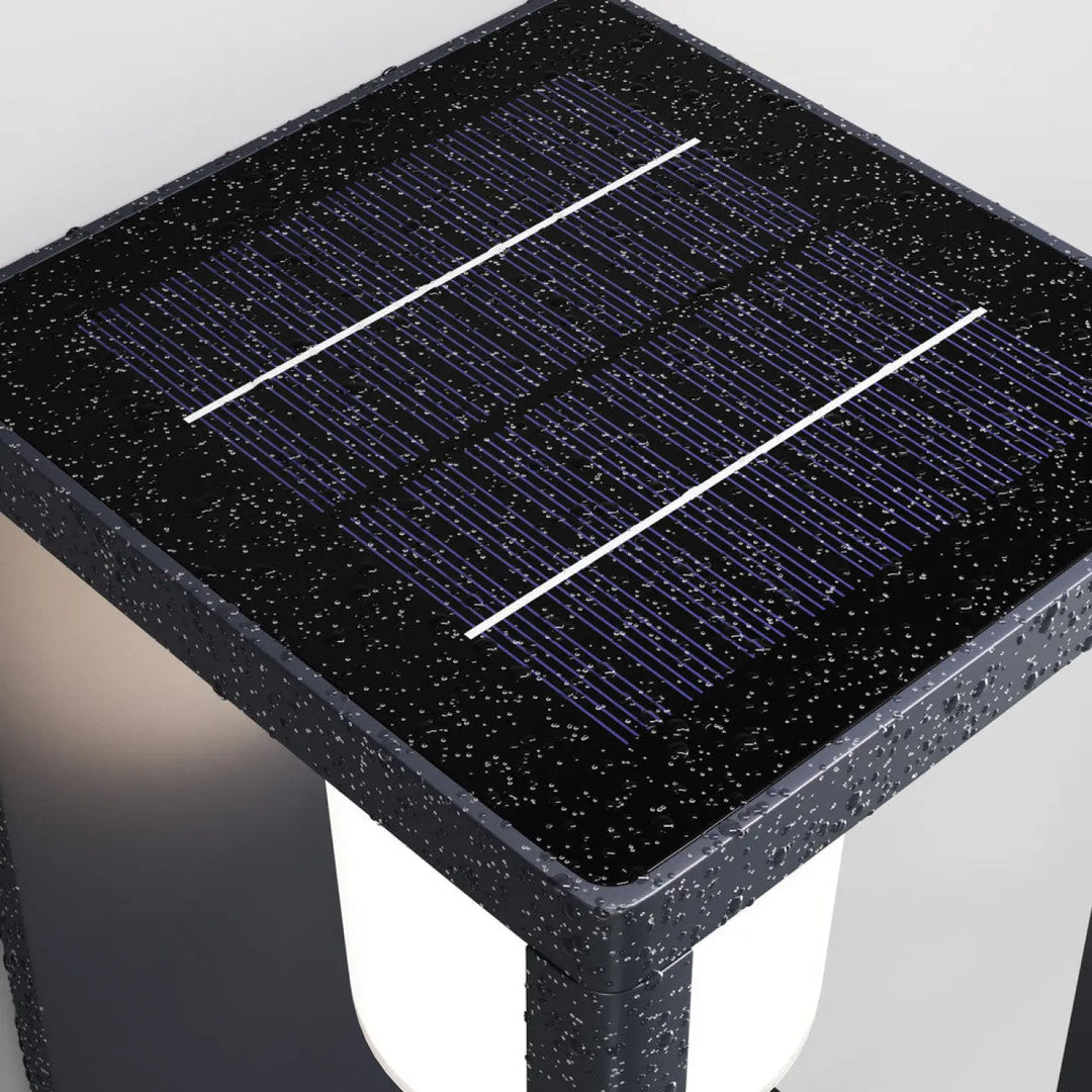 Applique extérieure solaire en acier noir avec design moderne et éclats noirs pour éclairage extérieur durable