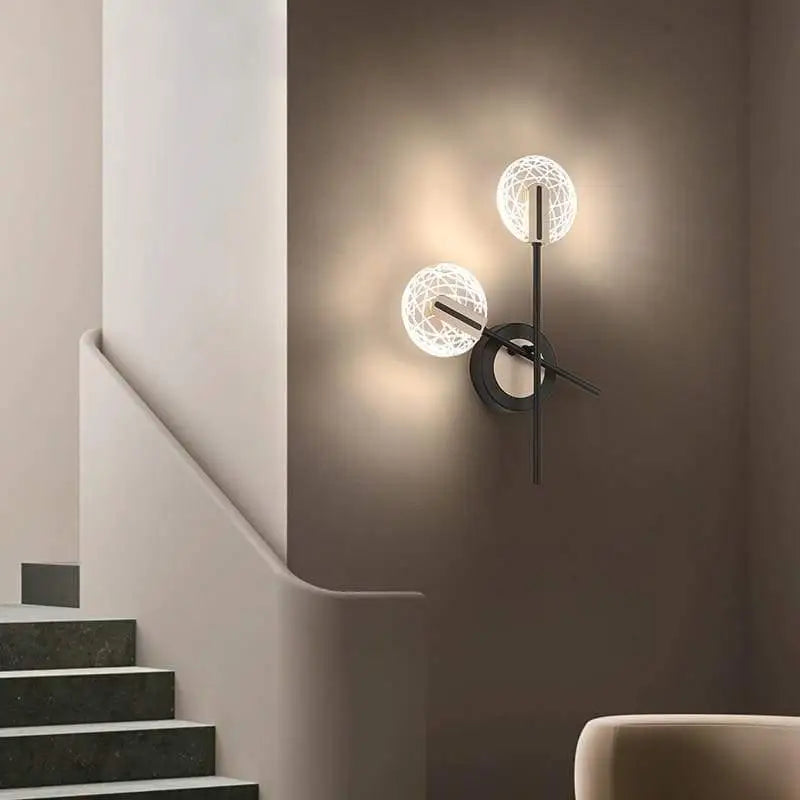 Applique Led Design En Cercle Avec Tige Verticale