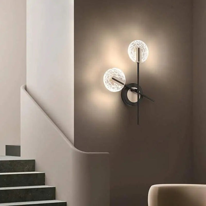 Applique Led Design En Cercle Avec Tige Verticale