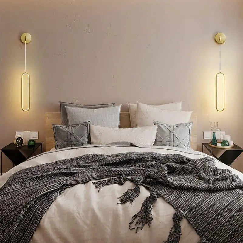 Applique Murale LED Noire Ovale Aluminium Moderne