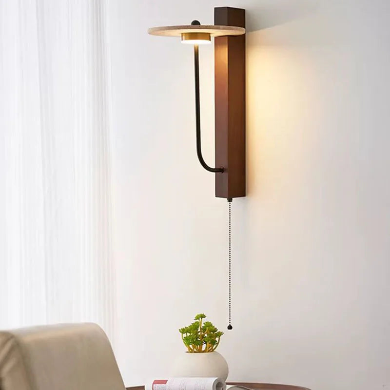 Applique led murale minimaliste bois contemporain style épuré