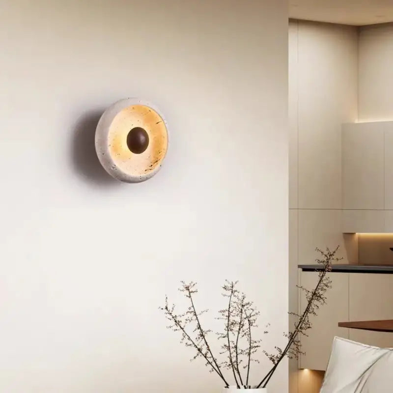 Applique led pierre et bois style organique et élégant