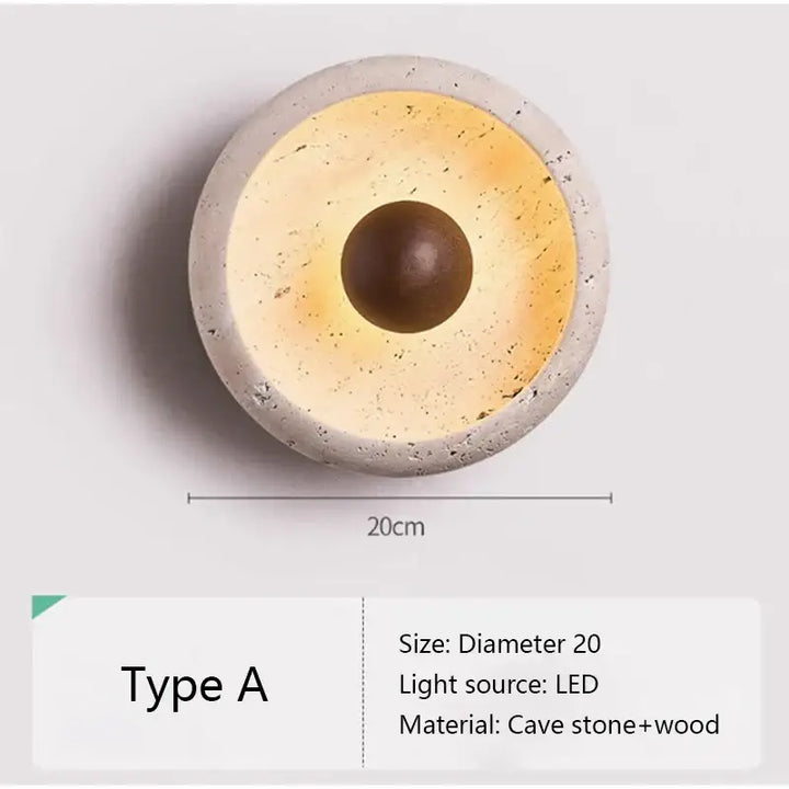 Applique led pierre et bois style organique et élégant