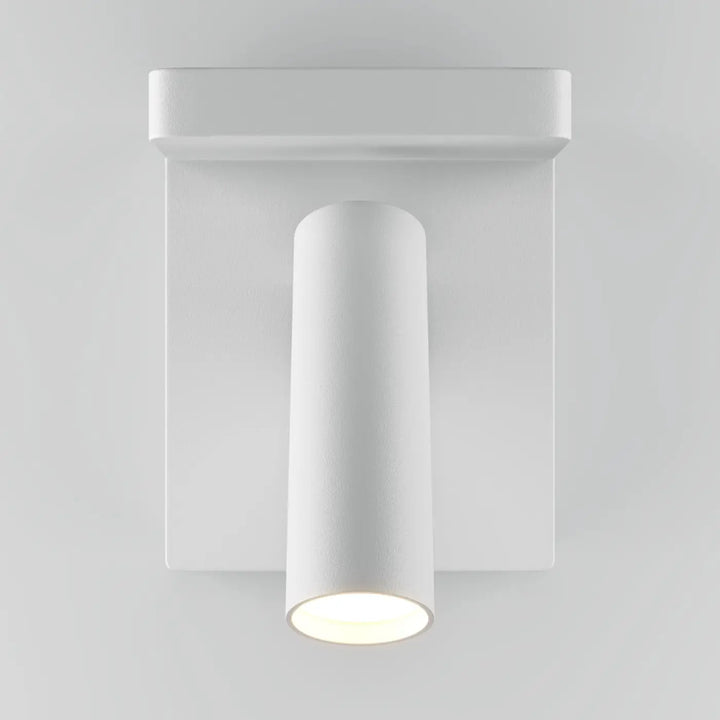 Applique murale aron blanche cylindrique avec spot led orientable design minimaliste pour applique liseuse