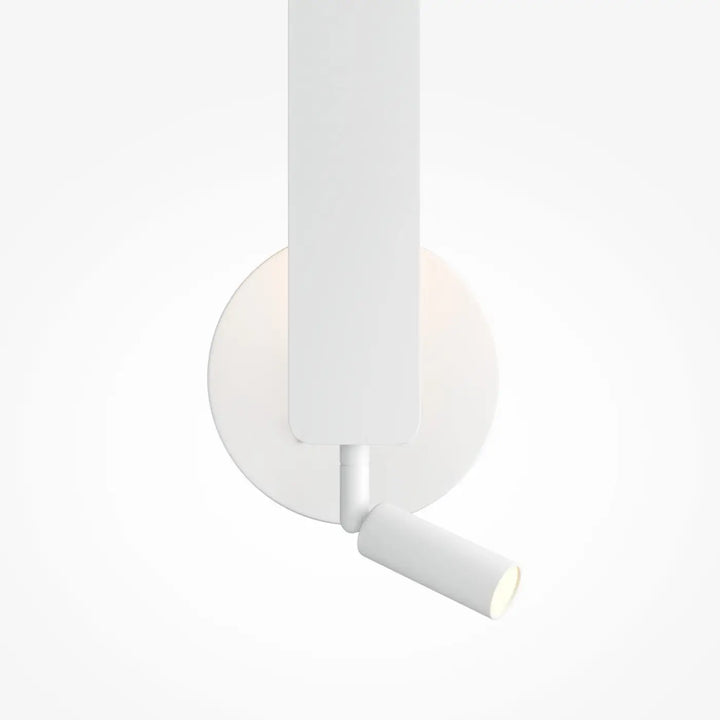 Applique murale combo liseuse en blanc avec spot cylindrique ajustable et ports usb intégrés pour lecture ciblée