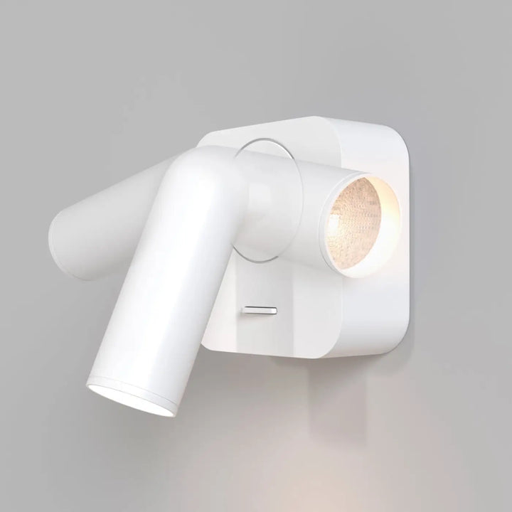 Applique liseuse murale blanche avec bras réglables et design minimaliste module carré liseuse mirax