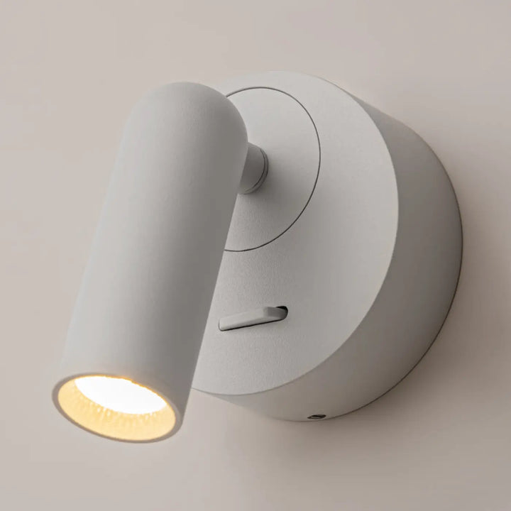 Applique liseuse murale blanche module rond liseuse mirax avec éclairage led chaud design moderne