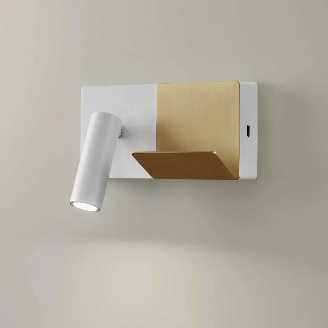 Applique E-lamp Mini blanche en aluminium #couleur_blanc