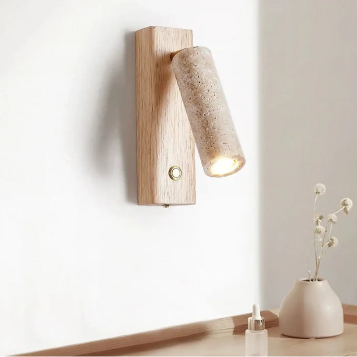Applique moderne en bois avec interrupteur style chic