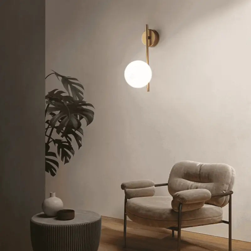 Applique Murale Boule Globe Suspendu en Or ou Noir