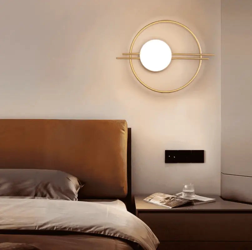 Applique Murale Boule Globe Suspendu en Or ou Noir