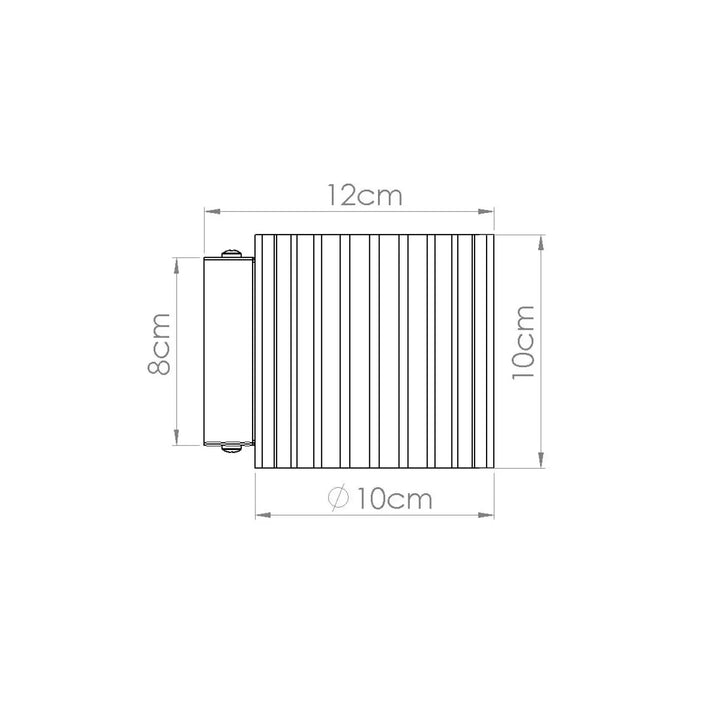 Applique murale aura bordeaux forme unique inspirée avec radiateur cylindrique 12 cm sur 8 cm et base circulaire 10 cm