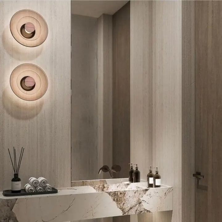 Applique Mural Led Circulaire En Verre Et Aluminium