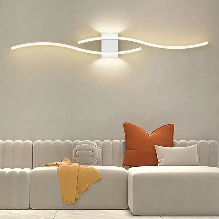 Applique Murale Avec Deux Lignes En Vague Acrylique