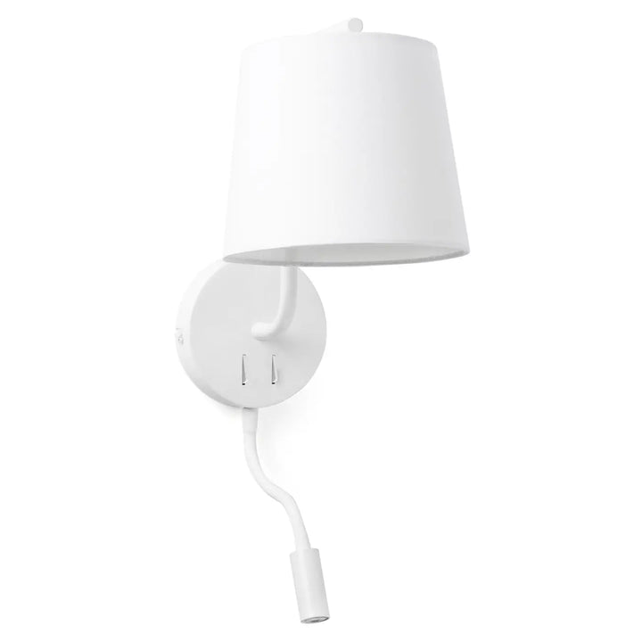 Applique murale Berni blanche avec liseuse LED de Faro Barcelona